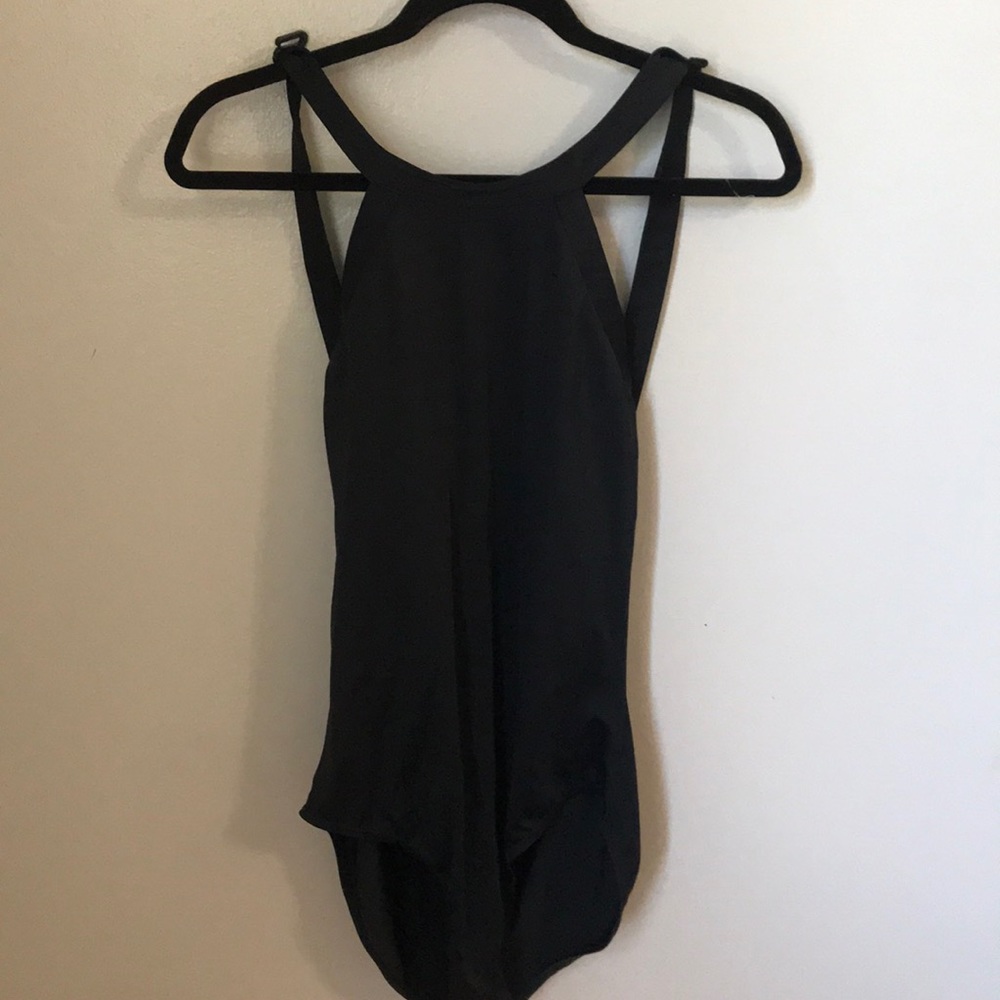 Halter neck open back dance leotard